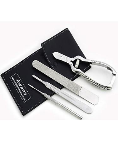 Manicure Pedicure Chiropody Ingrown Toenail Clipper Podiatry Podiatrist Kit 4 Piece with Nail Files - Buy Online on GoSupps.com