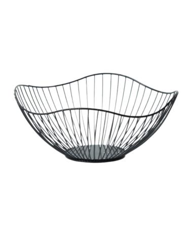 Fruit Basket Fruit Bowl Metal Wire Fruit Bowl Rounded Square Fruit Basket Fruit Stand Serving Bowls for Kitchen Counter Countertop Kitchen Organizers and Storage (Color : B Size : 27 * 11.5 * 10cm)