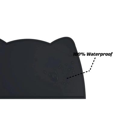Ohmo Non-Slip Silicone Bowl Pad for Small Dogs & Cats - Waterproof 46x25cm - Ideal Base for Cat Bar - Black - Buy Online on GoSupps.com