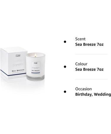 Luxury Scented Candle Gift for Women | 45 Hours Burn Time | Natural Wax Blend | The Copenhagen Company - Sea Breeze (7oz) - Buy Online on GoSupps.com