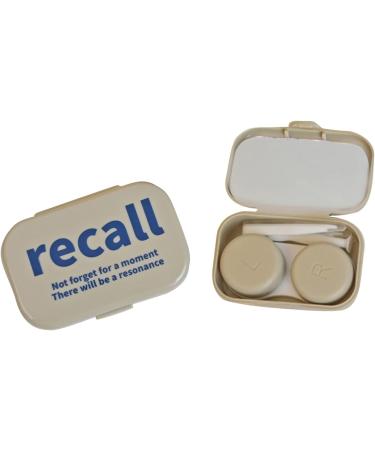 Mini Contact Lens Case Set - Cute Beige Travel Container for Lenses with Tweezers | Perfect for International Shipping - Buy Online on GoSupps.com