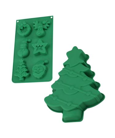 Abaodam 2pcs Christmas Cake Mold Silicone Chocolate Molds Mini Marshmallows for Hot Chocolate DIY Cake Mold