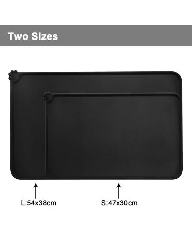 Moacc Slipproof Waterproof Feed Mats for Dogs & Cats - Silicone Food Base Pad 54x38cm Black - Buy Online on GoSupps.com