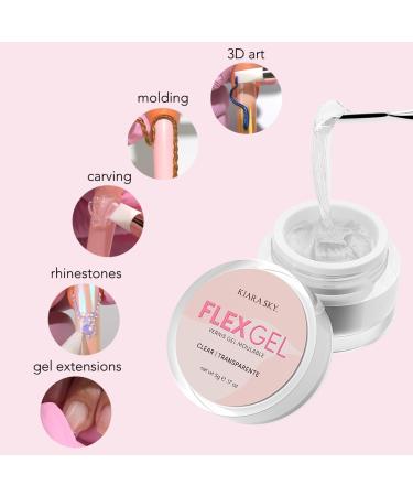 Kiara Sky Flex Gel - Clear Transparent Molding Gel for Professional Nail Art – International Shipping Available - Buy Online on GoSupps.com