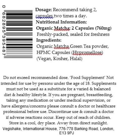 Organic Matcha Green Tea HPMC Capsule Energy EGCG Epigallocatechin Gallates Vegan Halal Kosher (30 Capsules) 30 count (Pack of 1) - Buy Online on GoSupps.com