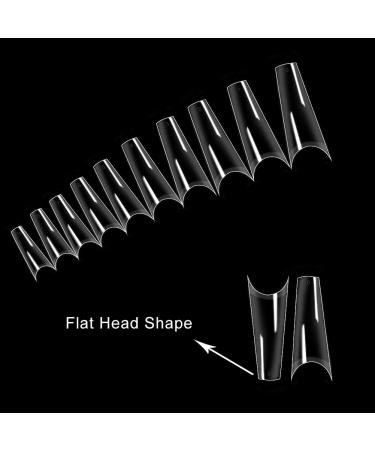 500PCS Clear Half Cover Coffin Acrylic Nail Tips - Ballerina Shape, 10 Sizes | Nail Art Salons & Home DIY - Buy Online on GoSupps.com