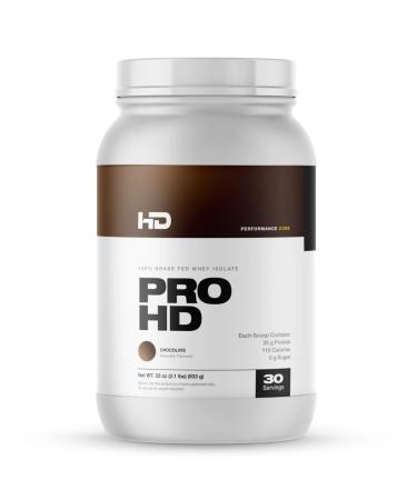 HD MUSCLE ProHD Protein | 100% Grass Fed Whey Isolate | 25g Protein 110 Calories 0g Fat | Zero Fillers or Amino Spiking | 2.1 Pound 30 Servings (Chocolate) Chocolate 2.06 Pound (Pack of 1)