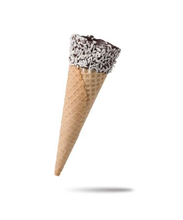 170 Medium Cones Covered with Chocolate and Coconut Grain Rolled Waffle for Ice Cream and Pastries