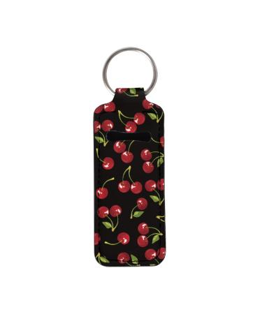 Lip Balm Keyring for Women Girls Clip on Elastic Chapstick Sleeves Cherry