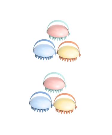 Gatuida Silicone Shampoo 6 Pcs Massage Comb Cleaning Brush Elasticity Massager Nursing Comb Shampoo Scrubber Abs Scalp Brush