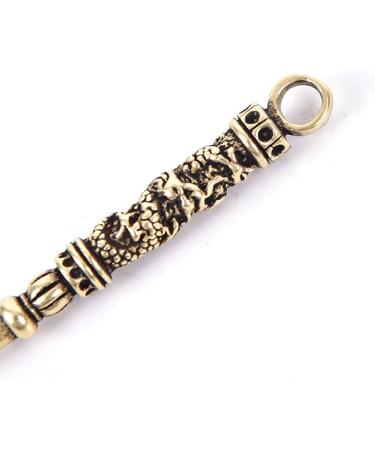 Brass Gemstone Earpick Retro Dragon Ear Wax Remover Tool - Carving Ear Pick for Ear Cleaning - Buy Online on GoSupps.com