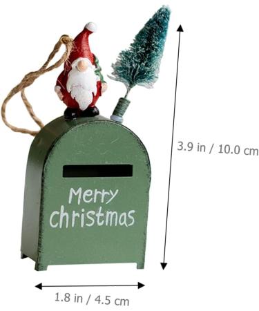 Abaodam 4pcs Box Christmas Mailbox Rustic Decorations Letters to Santa Mailbox Hanging Decor Crafts Metal Greenx4pcs 10x4.5cmx4pcs - Buy Online on GoSupps.com