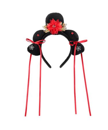 amangul Ancient Chinese HeadBand Hair Hoop Chinese Style Ancient Headband Chinese Girl Tradtional Hair Accessories(Red Palace Gege Red)