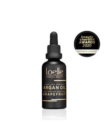 Loelle Fragrant Argan Oil with Grapefruit Extract - Anti-Folds Oil for Hands Face & Hair - Organic Vitamin E Body & Beard Care from Morocco - 50ml - Buy Online on GoSupps.com