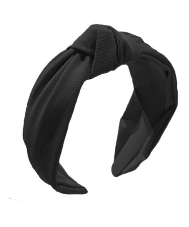 Etercycle Headband for Women, Knotted Wide Headband, Yoga Hair Band Fashion Elastic Hair Accessories for Women and Girls (Black)