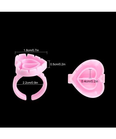 Infilila 200PCS Disposable Glue Rings for Eyelash Extensions - Lovely Heart Shape Pink Lash Extension Supplies - Buy Online on GoSupps.com