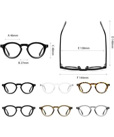 Buy Kachawoo Retro Glasses Frame | TR90 Acetate Round Eyeglasses for Men & Women | Non-Prescription Black Lens Eyewear - Buy Online on GoSupps.com