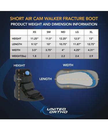 United Ortho Short Air Cam Walker Fracture Boot - Small Black | Comfortable & Durable Solutions for Injury Recovery - Buy Online on GoSupps.com