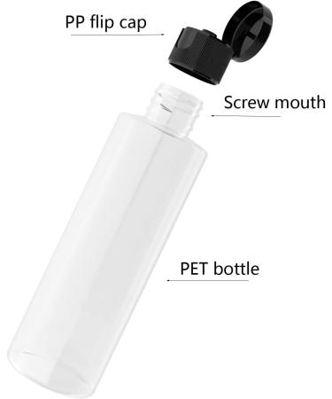 Zeoabsy 150ml Transparent PET Plastic Bottles - 4 Pack with Black Hinged Lid | Portable Cosmetic & Oil Travel Bottles - Buy Online on GoSupps.com