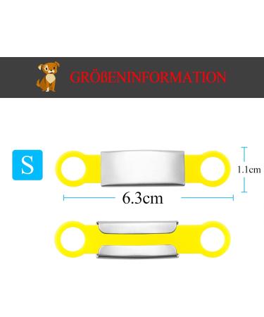 Personalized Silicone Dog ID Tags - 2 Pack Engraved Pet Name Labels for Dogs & Cats - Yellow Size S - Buy Online on GoSupps.com
