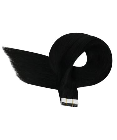 Ugeat Tape Extensions - Black Remy Real Hair 20 Pieces 40cm Seamless Invisible Tape-in Hair Extensions - Buy Online on GoSupps.com