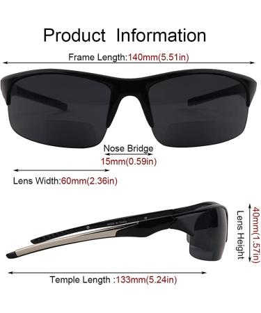 Hyyiyun 2 Pairs Bifocal Reader Sunglasses 2.0x UV Protection Wrap Around Sports Sun Reading Glasses for Men and Women in Black & Tortoise - Buy Online on GoSupps.com