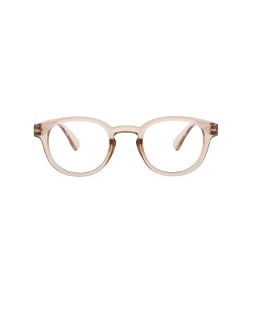 Peepers by PeeperSpecs Smith Round Blue Light Blocking Reading Glasses Tan 46 + 0