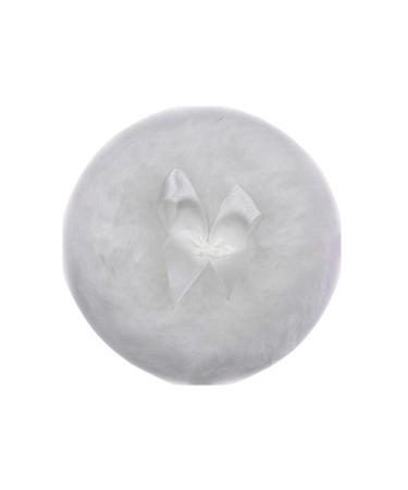 Siopob Furry Powder Puff Ultra Soft Round Face Body Powder Puff with Ribbon Bow Body Powder Applicator for Baby Kid Adult Makeup Tool for Home & Travel White