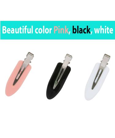 8 Pcs No Bend Hair Clips - Duck Bill Styling Clips for Salon Hairstyles - Black, White, Pink - Buy Online on GoSupps.com