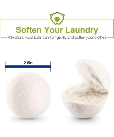 Sopito XL Wool Dryer Balls - 6pcs Set | Reduce Drying Time & Wrinkles | Static & Tangle-Free Laundry | Softens Fabric & Fluffs Clothes | Premium Natural Wool - Buy Online on GoSupps.com