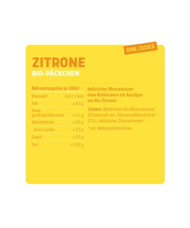 Landpark Bio-Refresher Drink Lemon | Organic Sugar-Free | 12 x 0.5L Tetra Pak | No Carbon Dioxide | Pfand-Free | 6L Pack - Buy Online on GoSupps.com