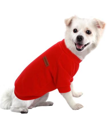 Hualisiji dog sweater Small dog dog sweater fleece dogs clothes for small dogs winter softness comfort and heat suitable for small medium and large dogs (L red+pink) L 2PCs red+pink