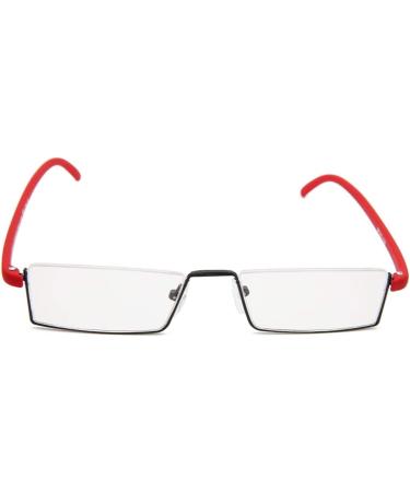 Kokobin Ultra-Light TR90 Reading Glasses | Stylish Half-Frame Design | Metal Semi-Frame | Case Included | Unisex | Red +1.75 Dioptria - Buy Online on GoSupps.com