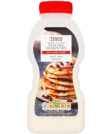 Tesco American Pancake Shaker Mix With Chocolate Chips 5X155G | Batter mix with chocolate chips | with Choc Chips JUST ADD WATER - Buy Online on GoSupps.com