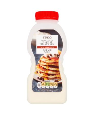 Tesco American Pancake Shaker Mix With Chocolate Chips 5X155G | Batter mix with chocolate chips | with Choc Chips JUST ADD WATER