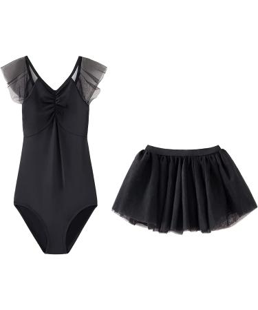 LIBREDGE Ballet Leotard with Skirt for Girls 6-7 Years - Black | Toddler to Big Girl Sizes Available - Buy Online on GoSupps.com