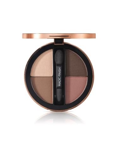 M. Asam Magic Finish eyeshadow Palette Satin Eyeshadow No.1 (4 x 2.25g)-4-in-1 make-up with hyaluron ultra-colored color pigments satin finish & intensive color case with mirror & applicator