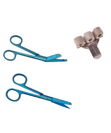 Nursing scissors set and pen holder with engraving for nurse (Plasma Blue)