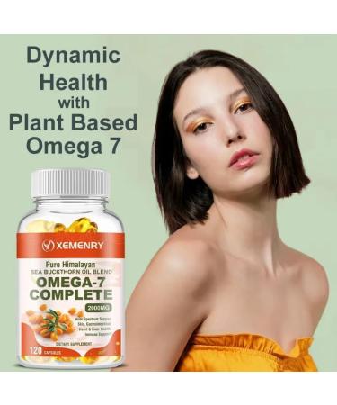Omega-7 Complete 2000mg (120 capsules) Organic Sea Buckthorn Oil for Skin Hair and Nails - Buy Online on GoSupps.com