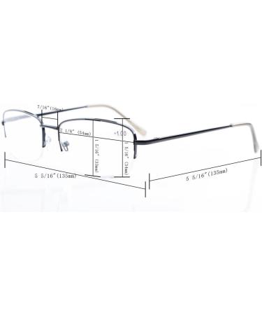Eyekepper Classic Metal Half-Rim Reading Glasses - Spring Hinges - Silver +0.75 | Stylish & Comfortable Eyewear - Buy Online on GoSupps.com