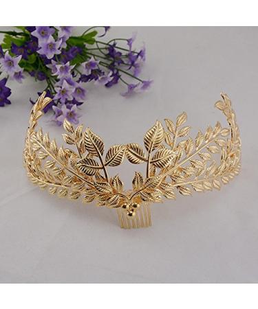 Eseres Gold Leaf Wedding Hair Crown with Combs - Glamorous Hair Jewelry for Women - Buy Online on GoSupps.com