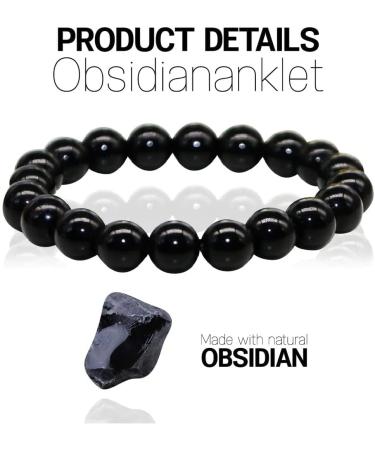 Black Obsidian Slimming Foot Chains - Anti-Swelling & Lymphatic Drainage Therapy - Natural Magnetic Bracelet Set (3/5/8/10 Pieces) | Anti-Varicose Solutions - Buy Online on GoSupps.com