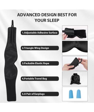 Hilph Satin Sleep Eye Mask - Soft Pressureless Blindfold for Sleeping, Adjustable Band - Perfect for Home, Travel, Yoga - Men and Women - Black - Buy Online on GoSupps.com