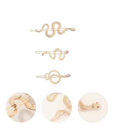 Lurrose 6pcs Bohemia Snap Hair Clips Set - Vintage Gifts Design Accessories for Women - Golden Metal Barrette Hairpins - Outdoor, Headdress, Snake Shaped - 8.5x3cm - Pack of 6 - Buy Online on GoSupps.com