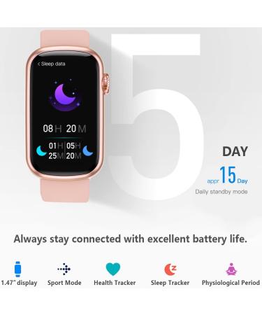 FITVII Slim Fitness Tracker | Blood Oxygen, Blood Pressure, Heart Rate, Sleep Tracking | IP68 Waterproof Activity Tracker and Smart Watch | Step Tracker Pedometer for Women Kids - Pink - Buy Online on GoSupps.com