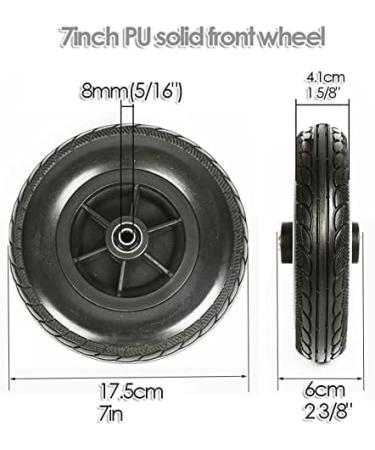 Wheelchair Front Wheel 7Inch Wheelchair Front Wheel Replacement 2Pcs Solid Tire Wheel Wheel Assembly for Wheelchair 5/16" (8 Mm) Bearing/Black/17.5Cm/7Inch 17.5Cm/7Inch Black - Buy Online on GoSupps.com
