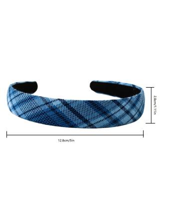 Plaid Headbands for Women - Set of 4 | Printed Stripe Hair Bands for Girls | Fabric Ribbon Hard Head Piece | Satin Wrapped Hairband - Buy Online on GoSupps.com