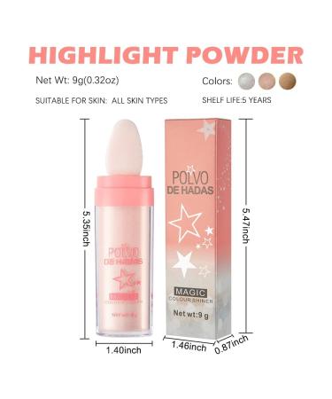 Graceice 3PCS Face Glitter Highlighter Powder Set - Gold Fairy Makeup Stick for Face, Body, Hair - Brightening & Highlighting Patting Powder - Pack of 1 - Buy Online on GoSupps.com