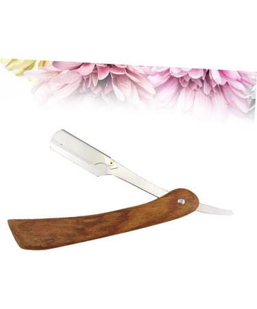 Angoily Portable Snail Essence Delay Steel Razor | Double Hairdresser Metal Razor for Men | Safe Manual Scraper with Wooden Handle - Buy Online on GoSupps.com