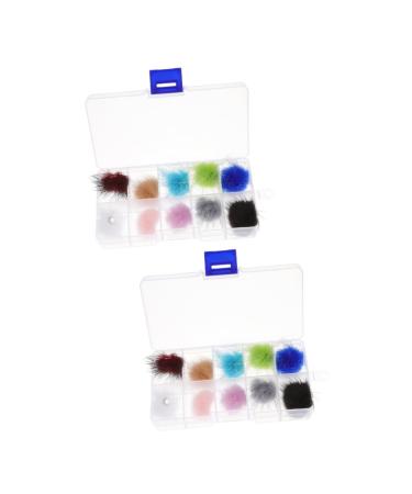 minkissy 2 Boxes Nail set nail art nail supplies nail brush nail charms Nail Ornaments nail decorations for nail art Manicure Pompom suit hairy velvet 3d